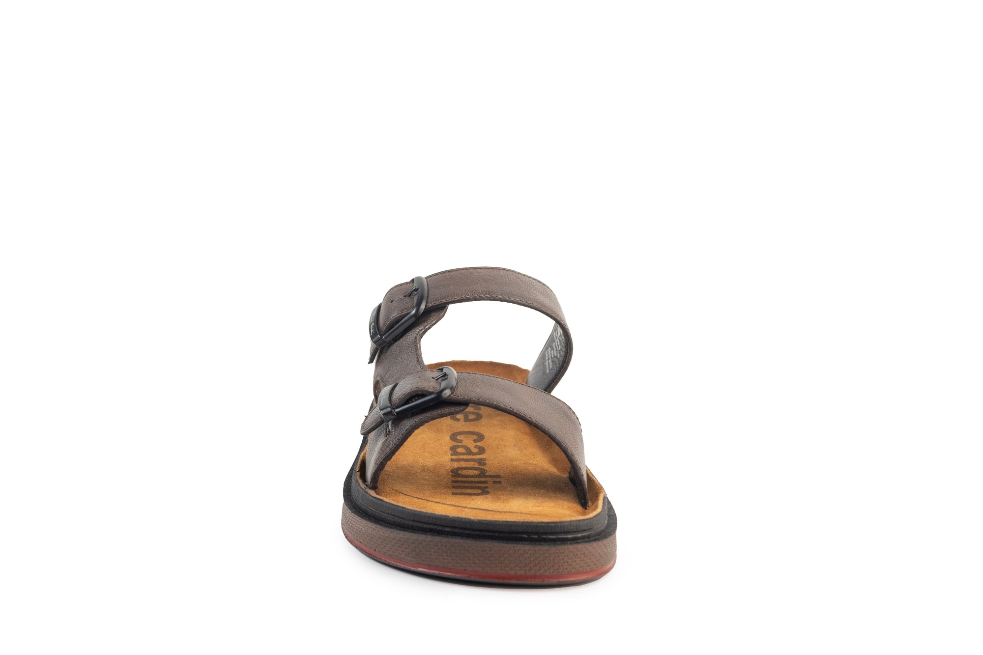 Azur: Brown Adjustable Dual-Strap Sandals