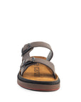 Azur: Brown Adjustable Dual-Strap Sandals