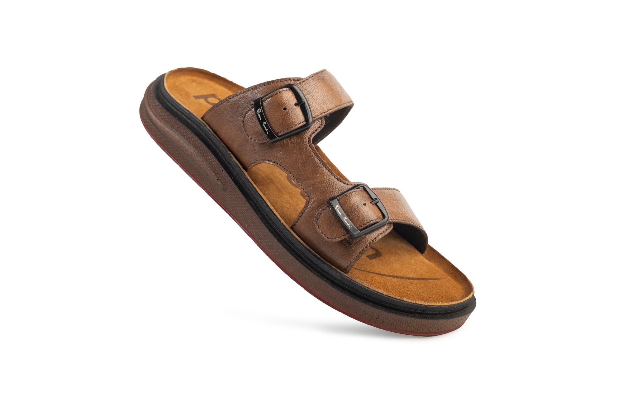 Azur: Tan Adjustable Dual-Strap Sandals