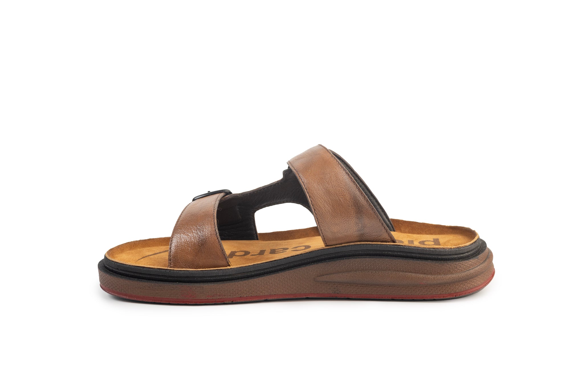 Azur: Tan Adjustable Dual-Strap Sandals