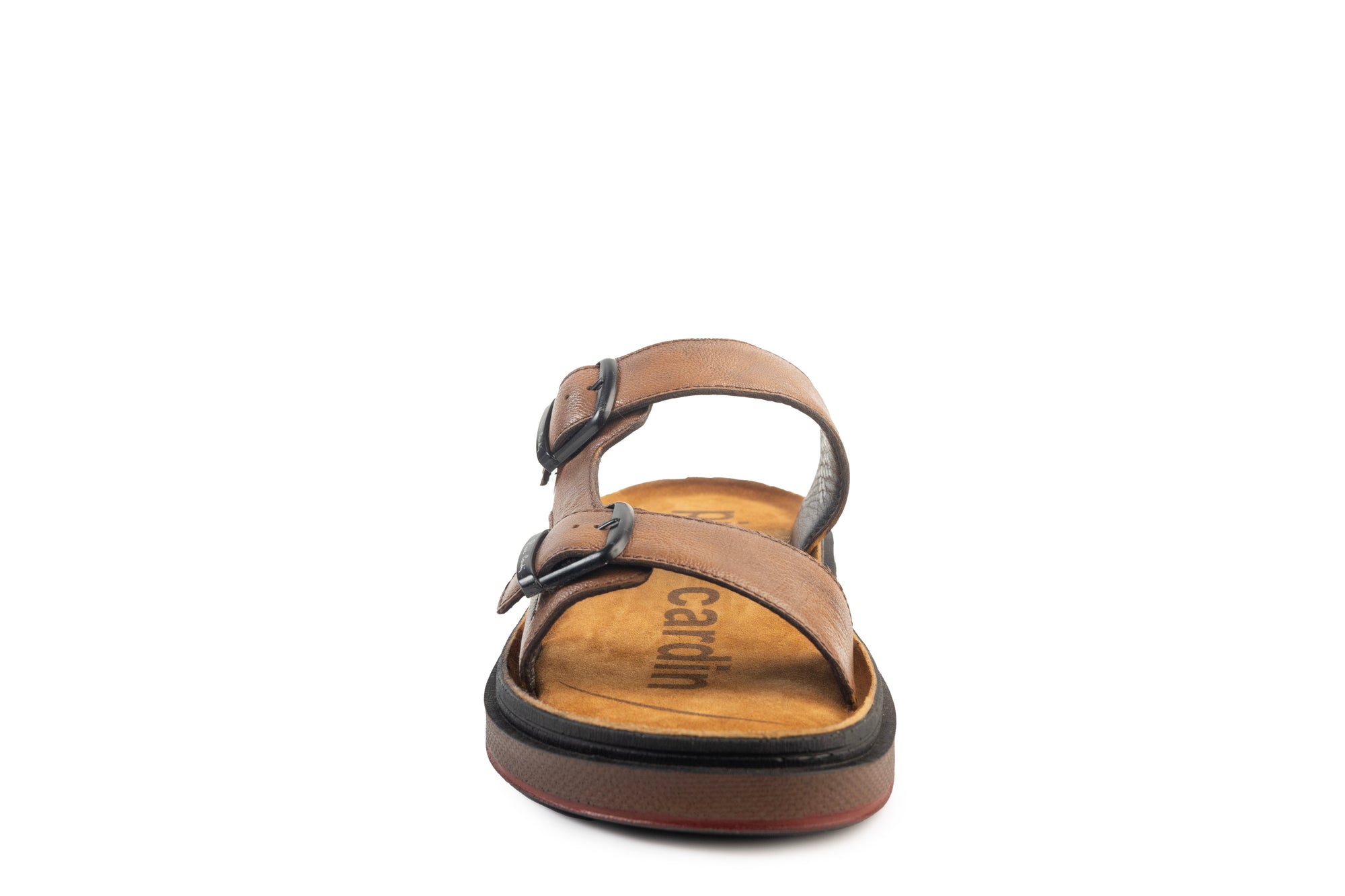 Azur: Tan Adjustable Dual-Strap Sandals