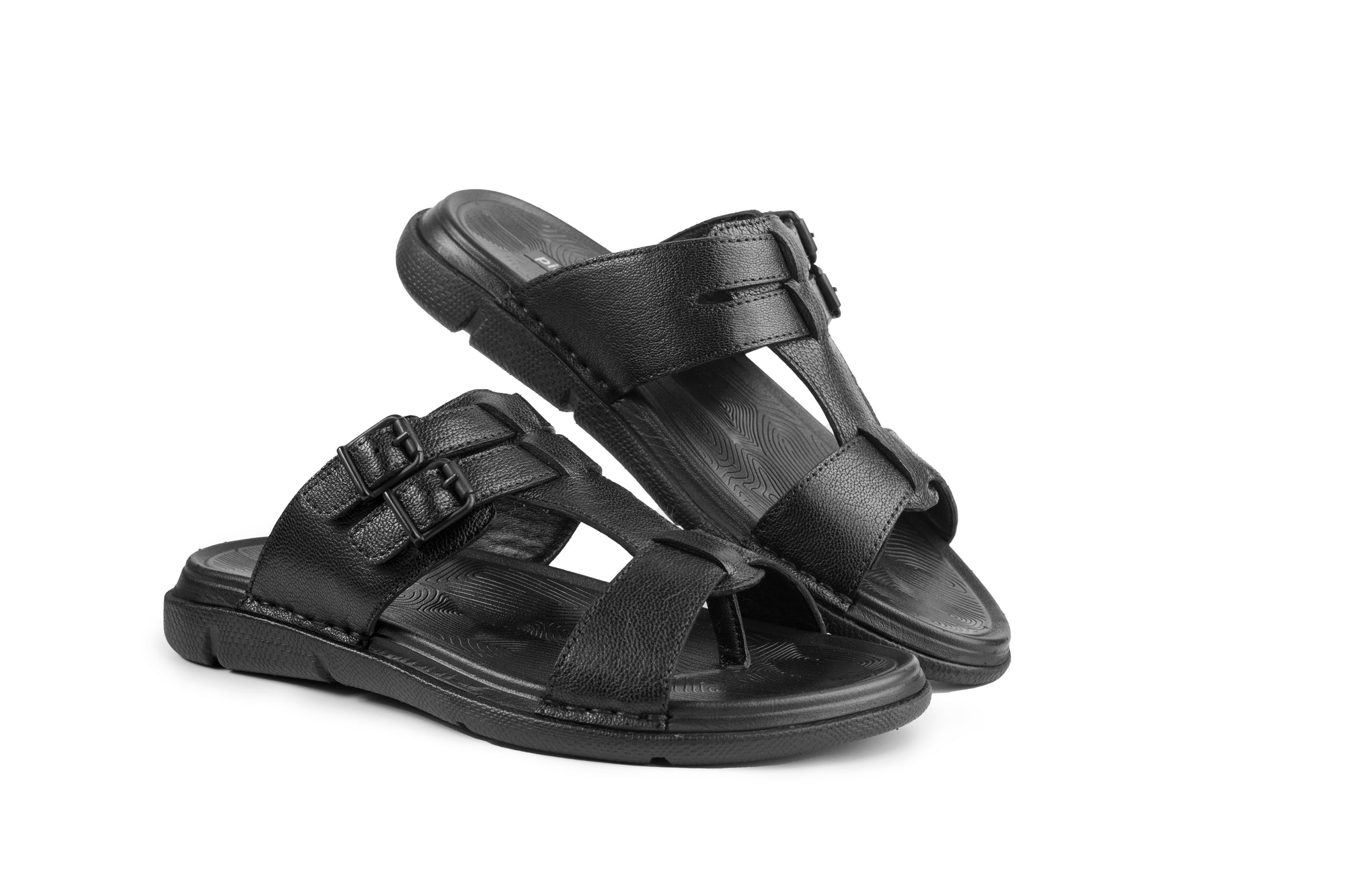 Vite: Black Dual-buckle Sandal