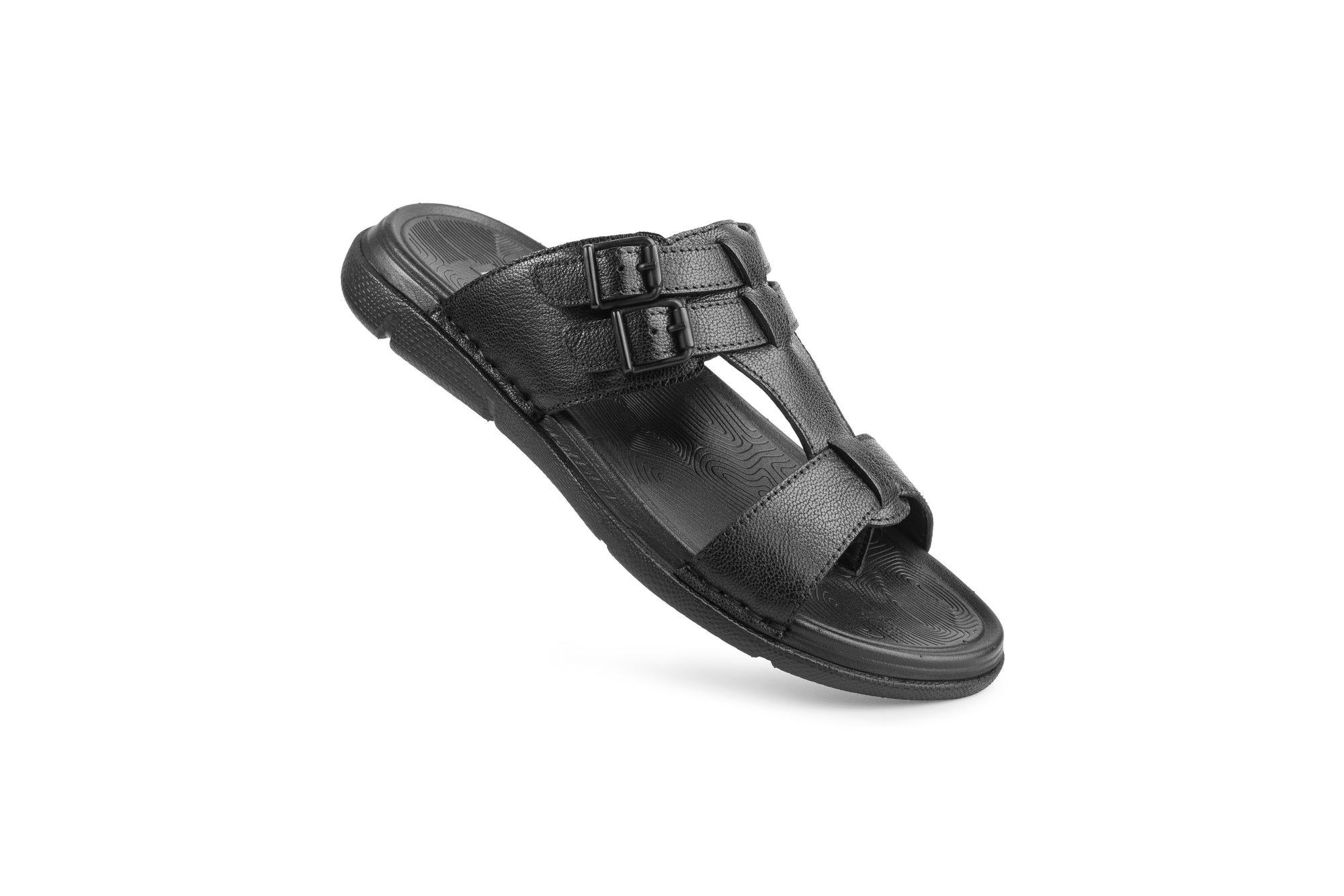 Vite: Black Dual-buckle Sandal