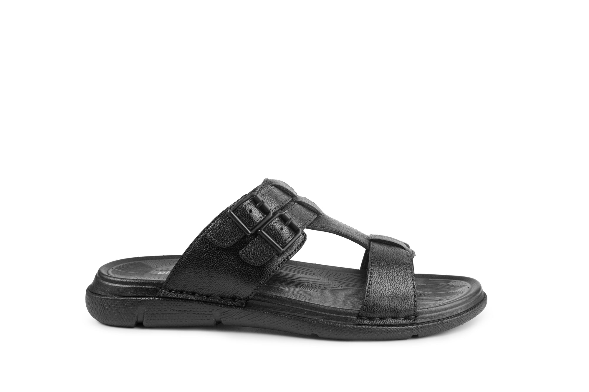 Vite: Black Dual-buckle Sandal