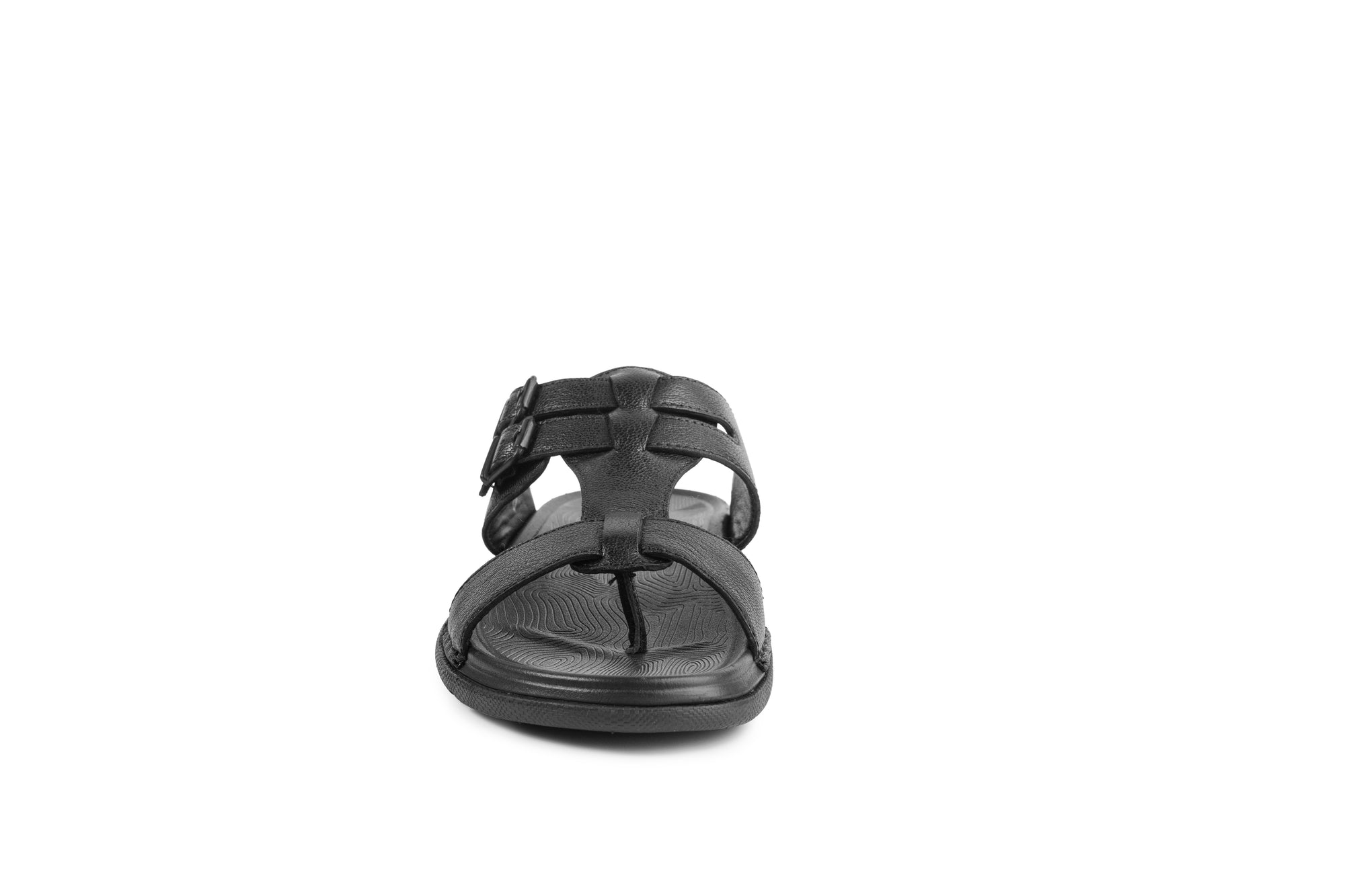 Vite: Black Dual-buckle Sandal