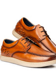 Marina: Weaved Cognac Derby