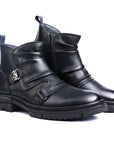 Atlas: Black Biker-styled Boots
