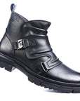 Atlas: Black Biker-styled Boots