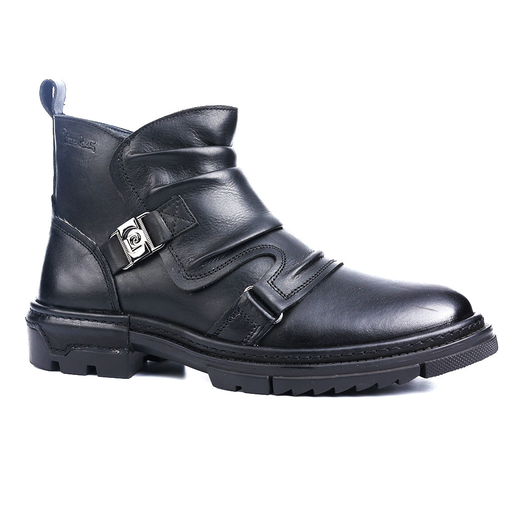 Atlas: Black Biker-styled Boots