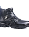 Atlas: Black Biker-styled Boots