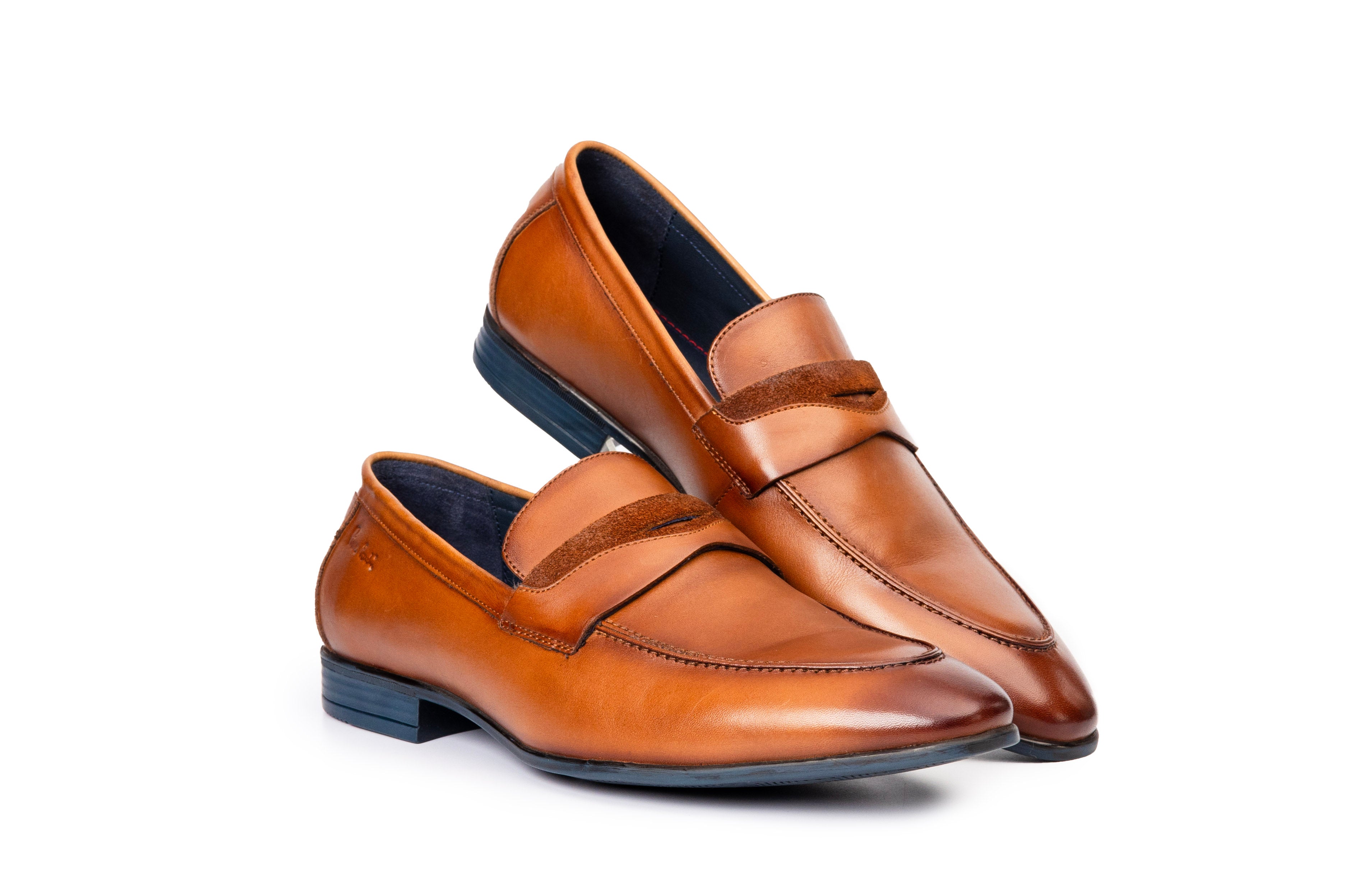 Contemporary Cognac Loafers | Pierre Cardin Onyx