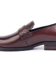 Onyx: Textured Brown Loafer