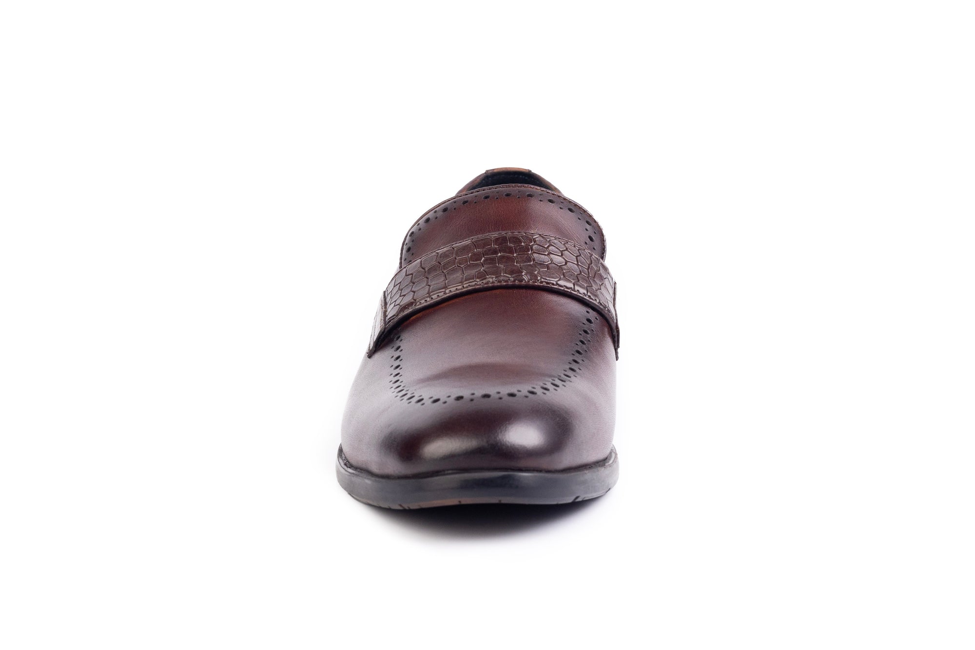 Onyx: Textured Brown Loafer