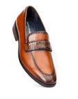 Onyx: Textured Cognac Loafer