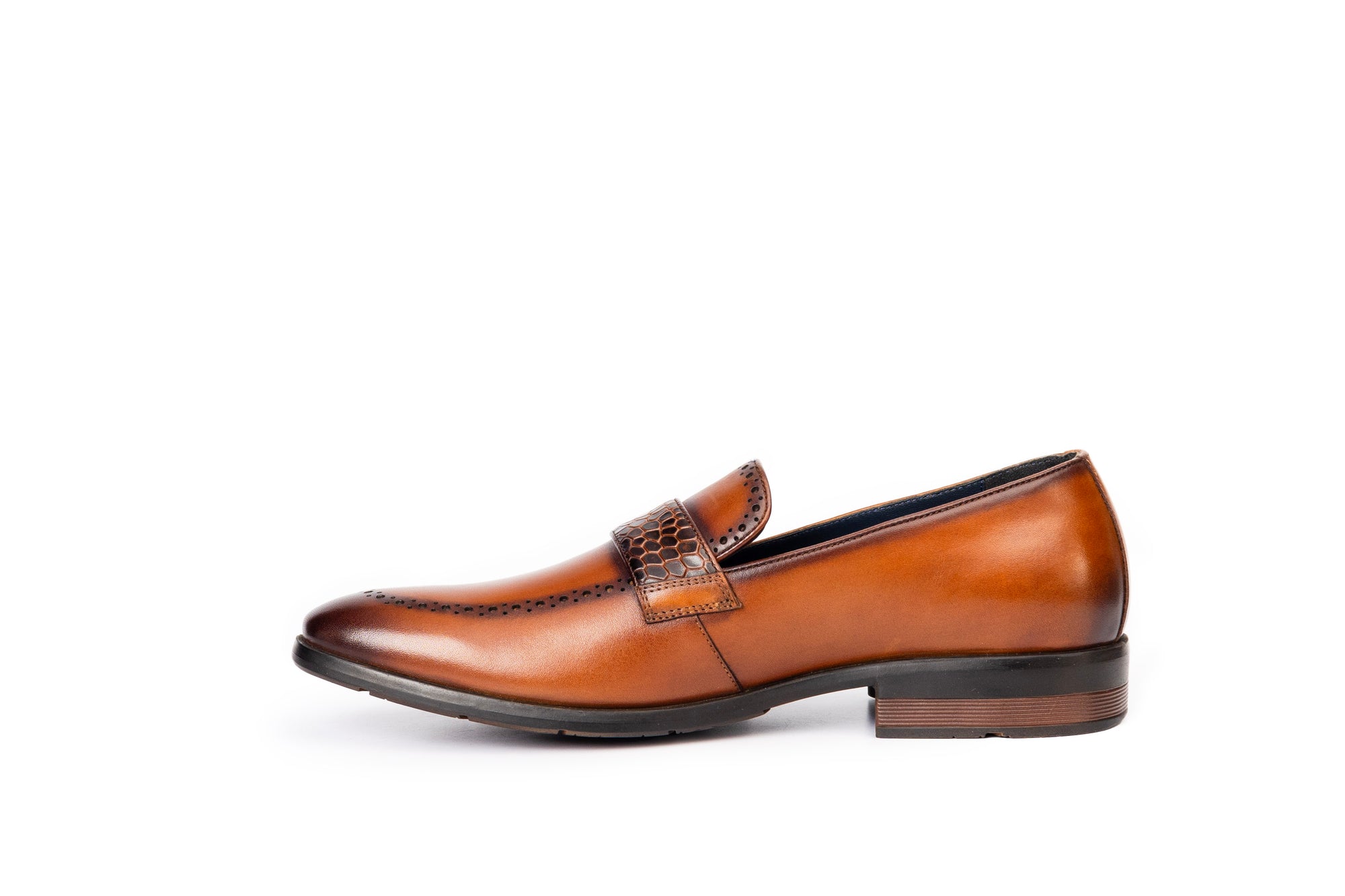 Onyx: Textured Cognac Loafer