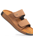 Riviera: Camel Nubuck Strapless Sandal