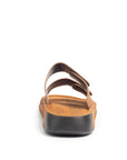 Riviera: Camel Nubuck Strapless Sandal