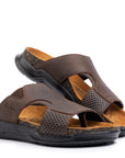 Embrace: Brown Stonewashed Elastic Slide