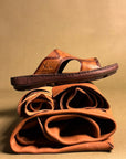 Airflex: Tan Wave-cut Sandal