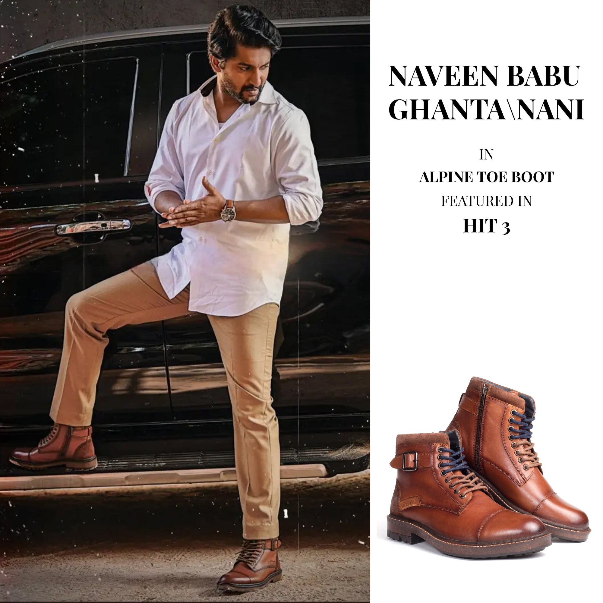 Alpine:Cognac Cap Toe Boot