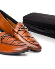 The Traveller: Patterned Cognac Loafer