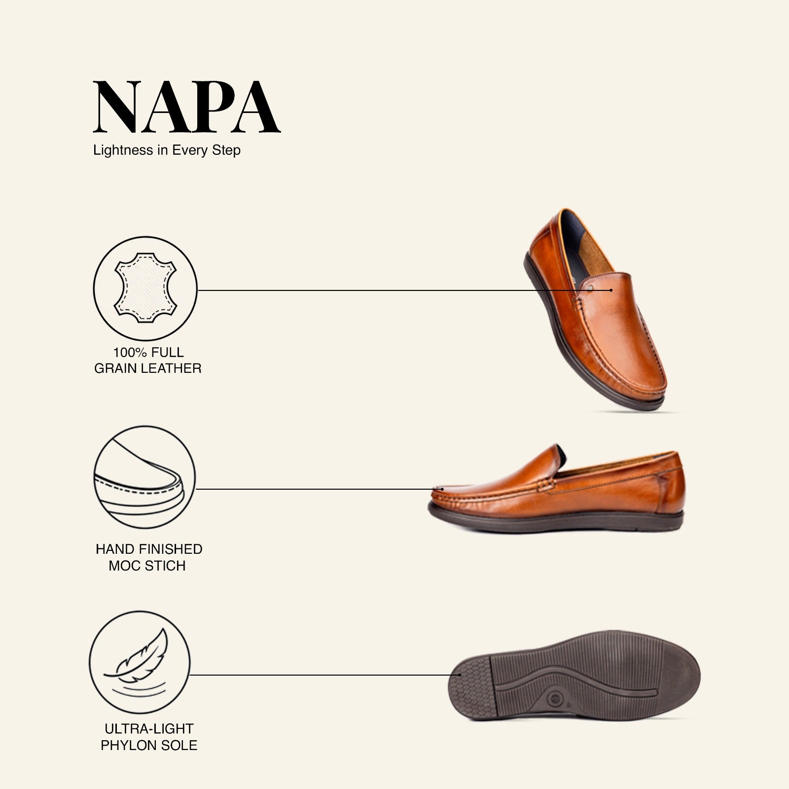 Napa Cognac Slip On
