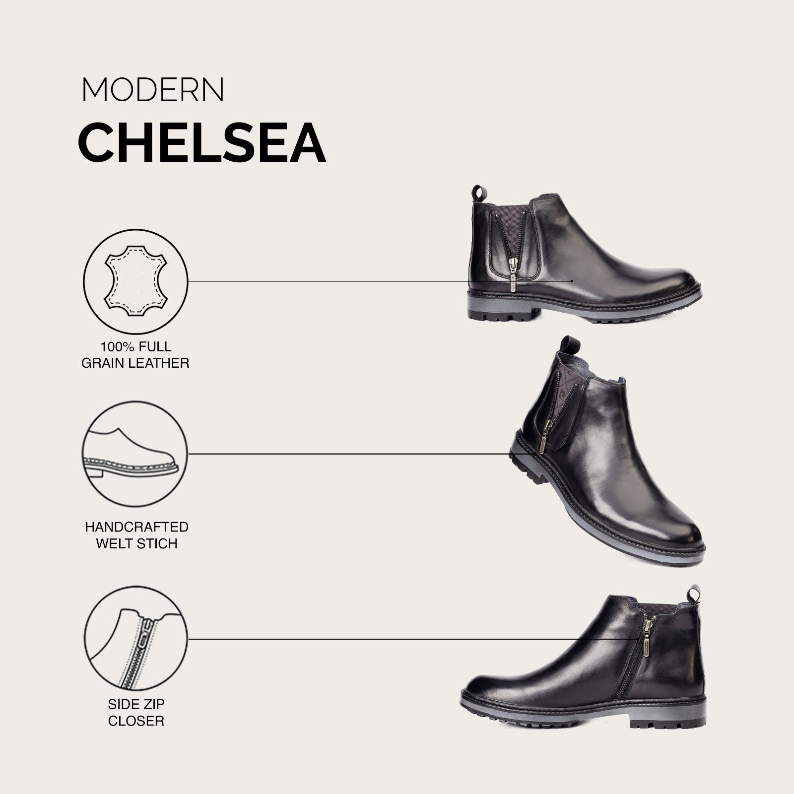 Modern Black Chelsea Boot