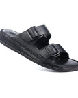 Soul Cloud: Black Adjustable Dual-strap Sandal